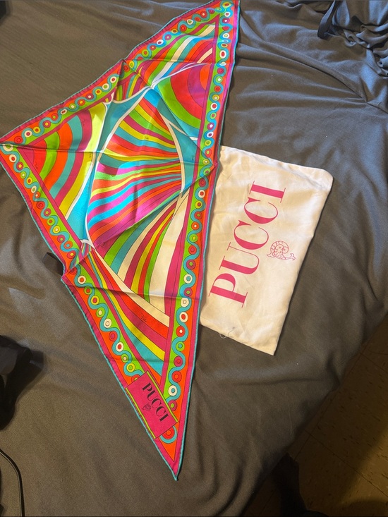 Emilio Pucci Accessories - Emilio Pucci Vibrant Multicolor Silk Scarf - Pink, Green, Blue, Orange, Yellow
